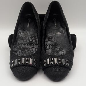 Adidas Rockport Black Flats with Silver Studs